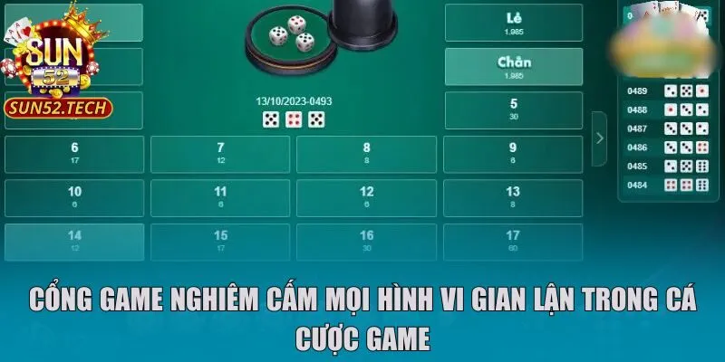 Cổng game nghiêm cấm mọi hình vi gian lận trong cá cược game